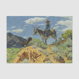 „The Watcher“ Western Art von Walter Ufer Seidenpapier