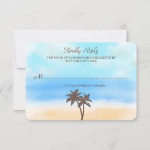 The Watercolor Beach Wedding Collection - UAWG RSVP Karte