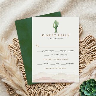 The Watercolor Desert Range Hochzeitssuite - RSVP Karte