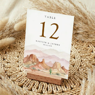The Watercolor Desert Range Hochzeitssuite - Tischnummer