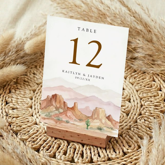 The Watercolor Desert Range Hochzeitssuite - Tischnummer (Von Creator hochgeladen)