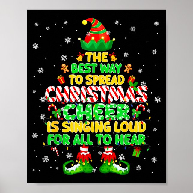 The Way To Spread Christmas Elf Xmas Boys Mens Kid Poster (Vorne)