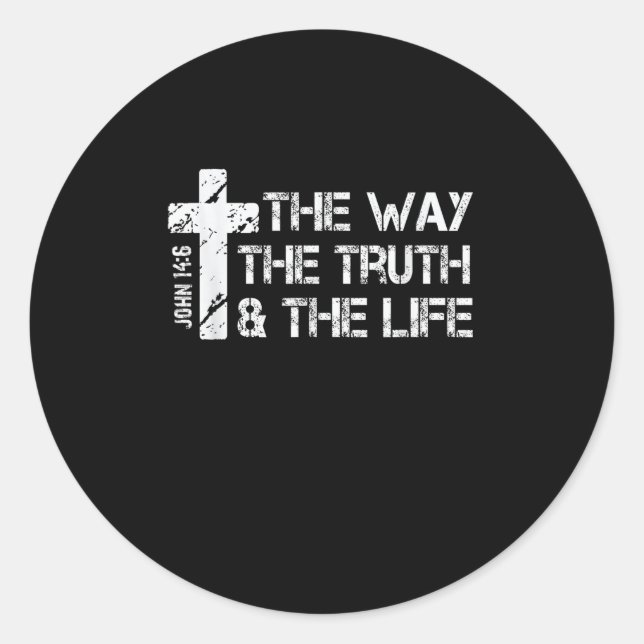 The Way, Truth, Life - John 14 6 Bible Verse Chris Runder Aufkleber (Vorderseite)