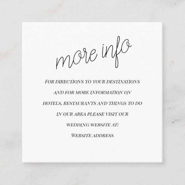 "the Wedding" Information Enclosure Card Begleitkarte (Vorderseite)