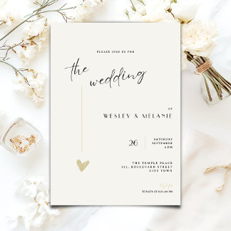 The wedding Invitation - Minimalist Black and Gold Einladung