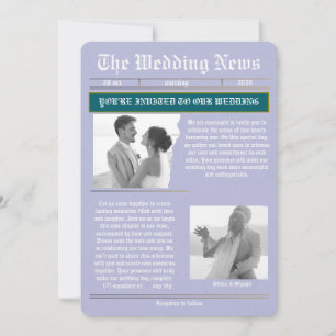 The Wedding News Vintage-Zeitungs-Hochzeit Einladung