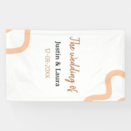 The wedding of add bride groom name date peach banner