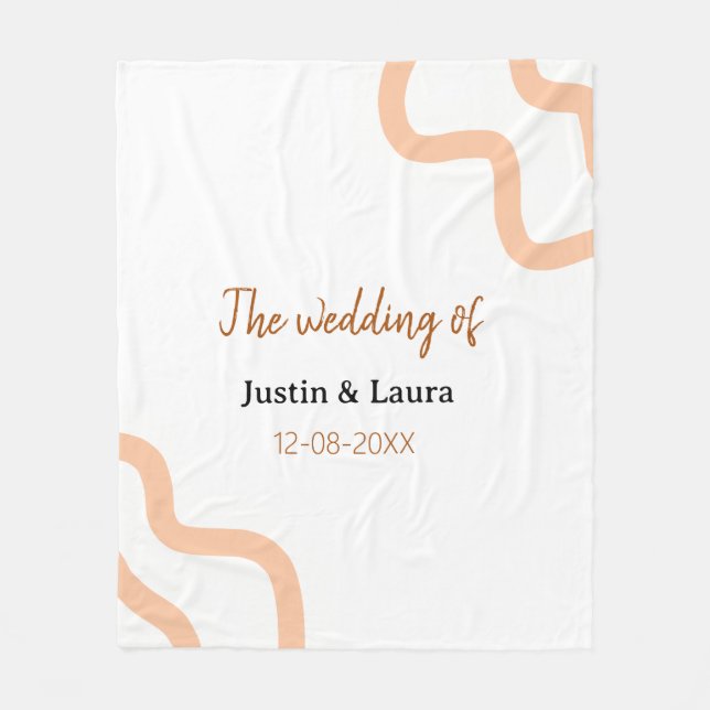 The wedding of add bride groom name date peach fleecedecke (Vorderseite)