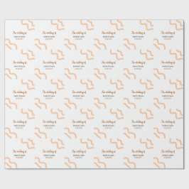 The wedding of add bride groom name date peach geschenkpapier