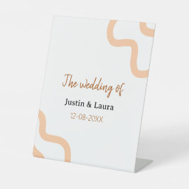 The wedding of add bride groom name date peach sockelschild