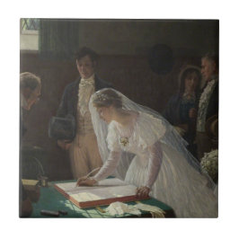 The Wedding Register (von Edmund Blair Leighton) Fliese