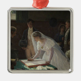 The Wedding Register (von Edmund Blair Leighton) Ornament Aus Metall