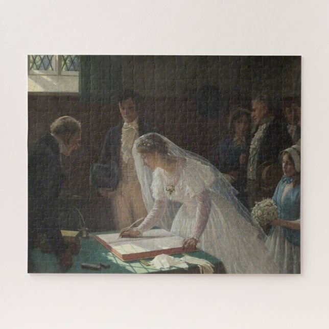 The Wedding Register (von Edmund Blair Leighton) Puzzle (Horizontal)