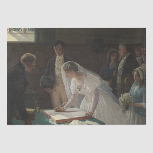 The Wedding Register (von Edmund Blair Leighton) Seidenpapier (Vorderseite)