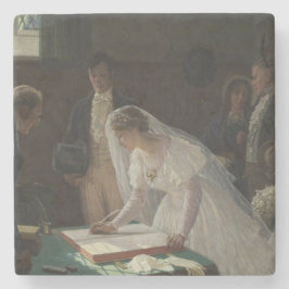 The Wedding Register (von Edmund Blair Leighton) Steinuntersetzer