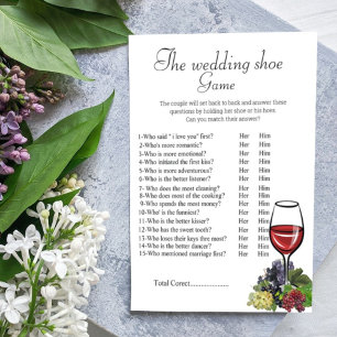 The wedding shoe game bridal shower games dankeskarte