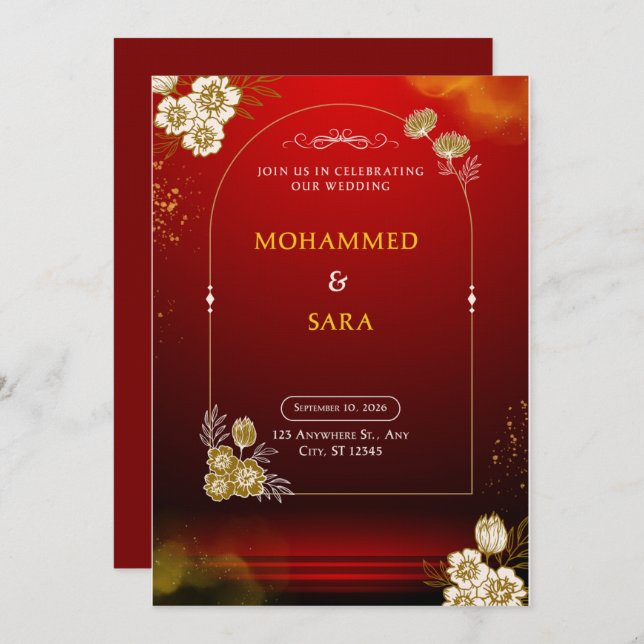 The Weidiing Invitation Einladung (Vorne/Hinten)