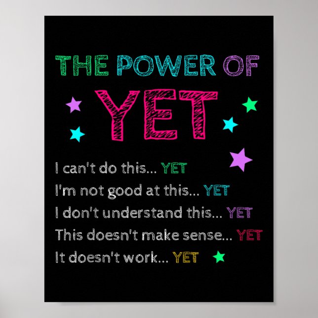 The Wer Of Yet Back To School Insrational Teacher  Poster (Vorne)