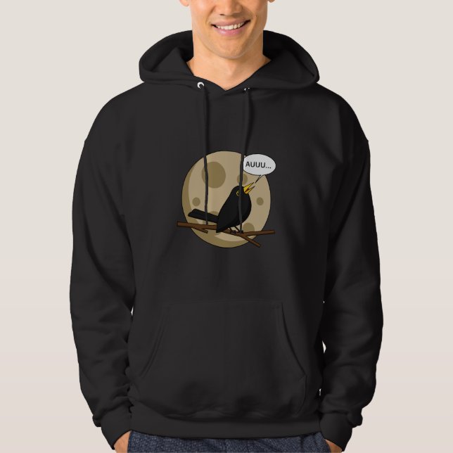 The Werebird - Blackbird Howling at the Moon Comic Hoodie (Vorderseite)