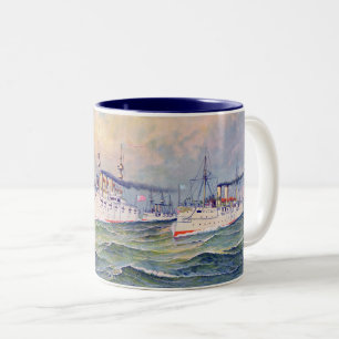 "The white squadron" United Staaten Navy, 1893 Zweifarbige Tasse