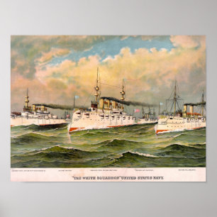 "The white squadron" United Staaten Navy, Vintag Poster