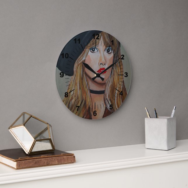 The White Witch Painting by Alfred Fox Große Wanduhr (Büro)