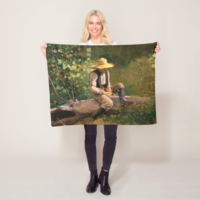 The Whittling Boy (von Winslow Homer) Fleecedecke (Beispiel)