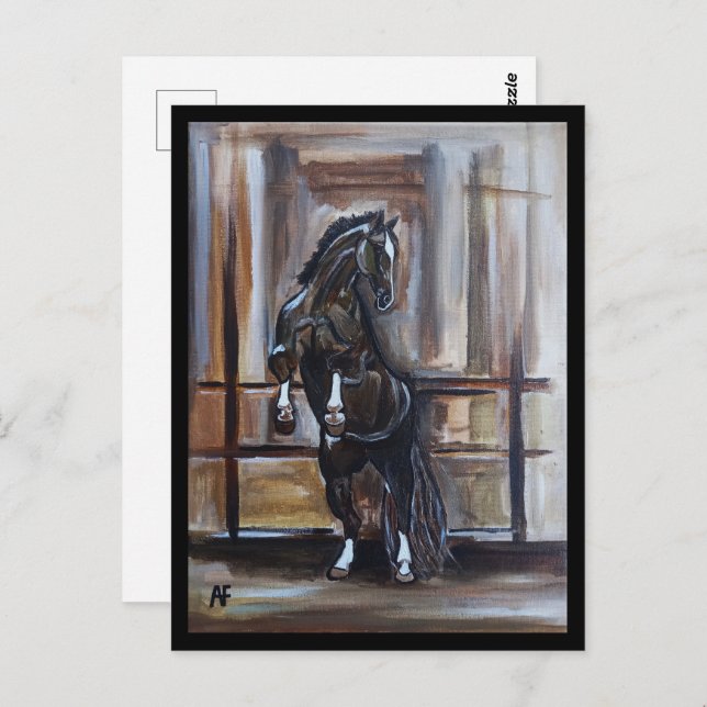 The Wild Horse Painting by Alfred Fox Postkarte (Vorne/Hinten)