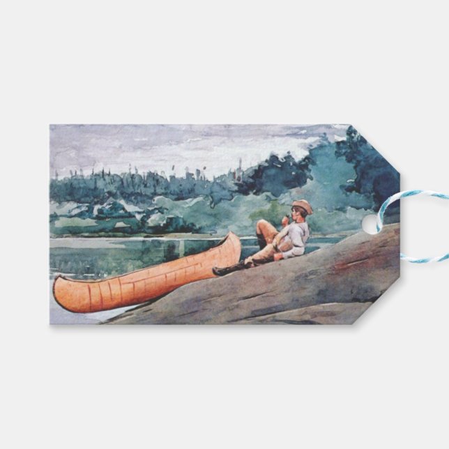 The Wilderness Guide (von Winslow Homer) Geschenkanhänger (Vorderseite (Horizontal))