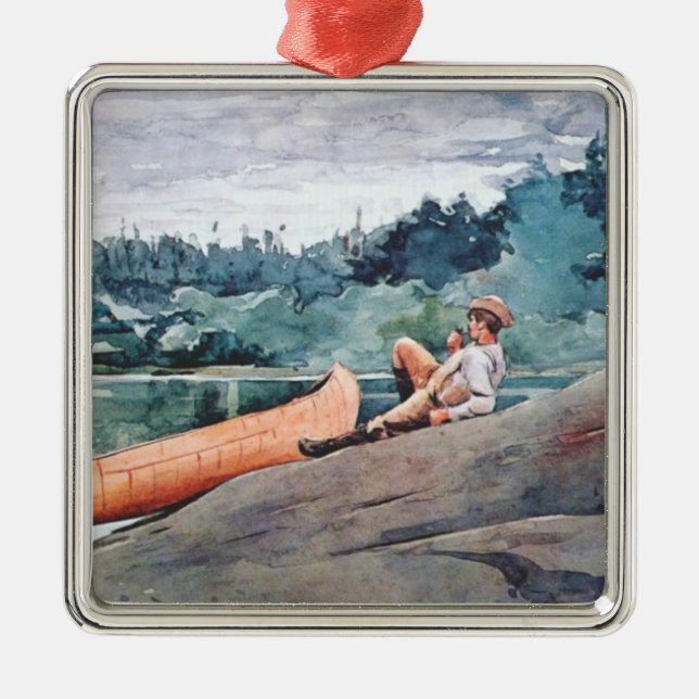 The Wilderness Guide (von Winslow Homer) Ornament Aus Metall (Vorne)