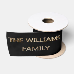 The Williams Family Elegante Imitate Gold Script B Satinband
