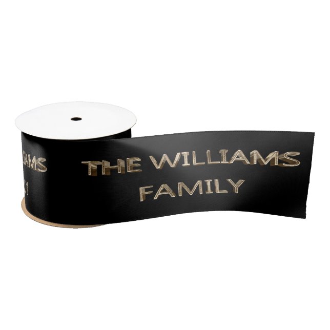 The Williams Family Elegante Imitate Gold Script B Satinband (Spule)