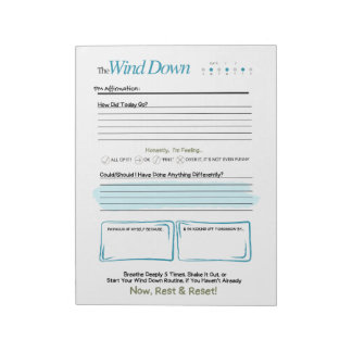 The WIND DOWN – 5-Minute Evening Journal Notepad Notizblock