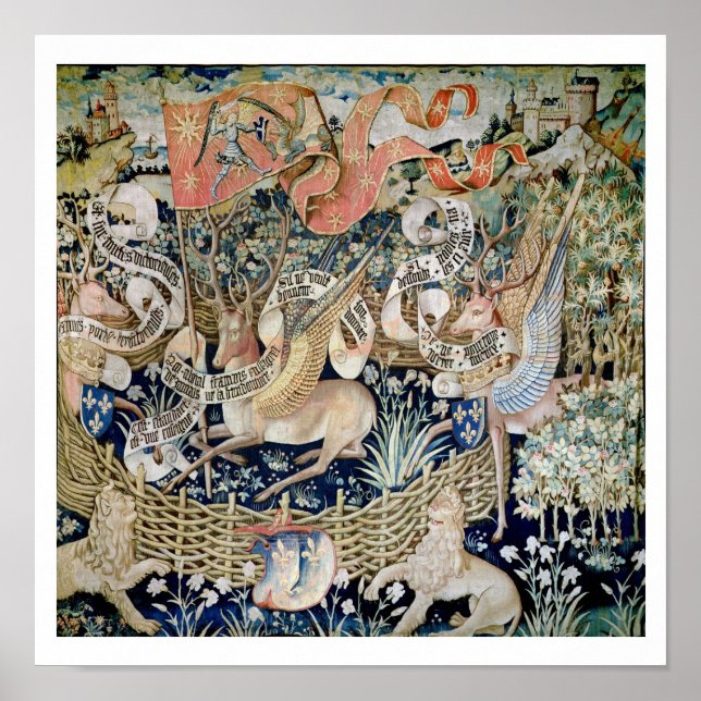 The Winged Deer (Tapestry) Poster (Vorne)