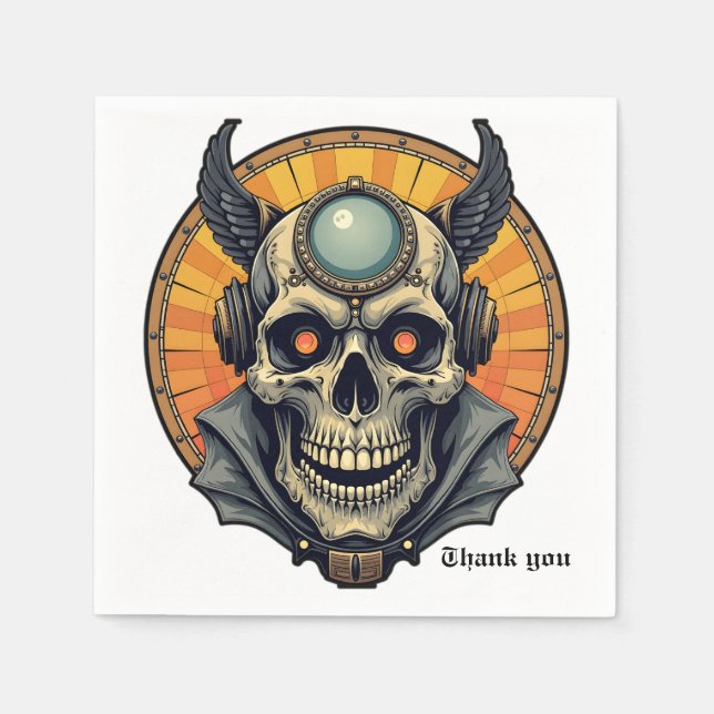 The winged skull.  serviette (Vorderseite)