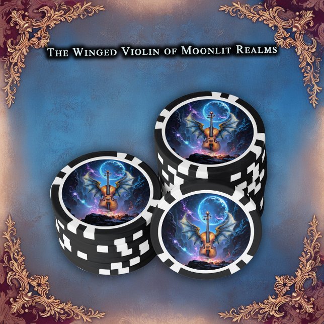 The Winged Violin of Moonlit Realms Pokerchips (Von Creator hochgeladen)