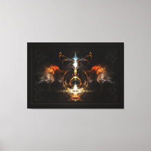 The Wings of Fire Fraktal Art von Xzendor7 Leinwanddruck