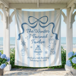 The Winter I turned 12 Birthday Banner Wandteppich