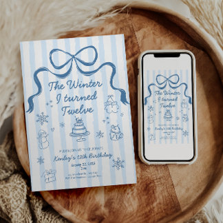 The Winter I turned 12 Birthday Invitation Einladung