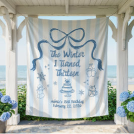 The Winter I turned 13 Birthday Banner Wandteppich