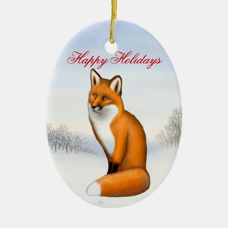 The Winter Red Fox Customizable Ornament