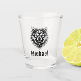 The Wolf Personalized Schnapsglas