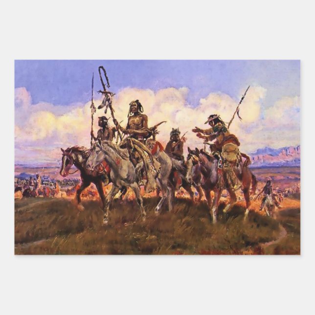 "The Wolfmen" von Charles M. Russell Geschenkpapier Set (Vorderseite 2)