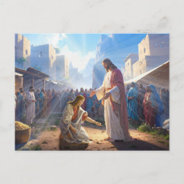 The Woman Healed by Faith Postkarte