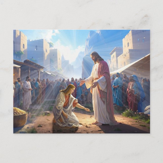 The Woman Healed by Faith Postkarte (Vorderseite)