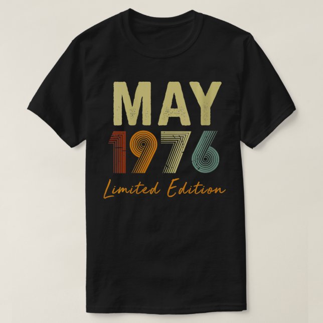 The Womens May 1976 Limited Edition Retro 45 Jahre T-Shirt (Design vorne)