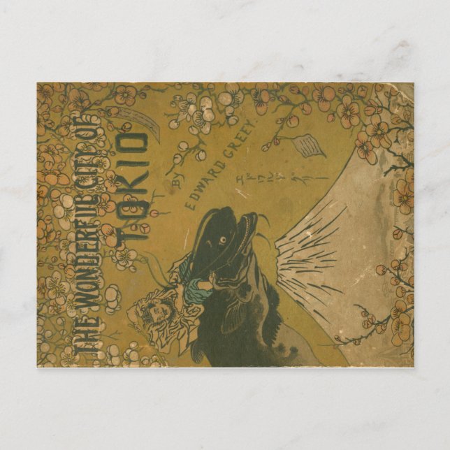 "The Wonderful City Tokio" Buchcover auf leerem Ba Postkarte (Vorderseite)