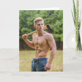 The Woodsman Hot Guy Greetings Card Karte