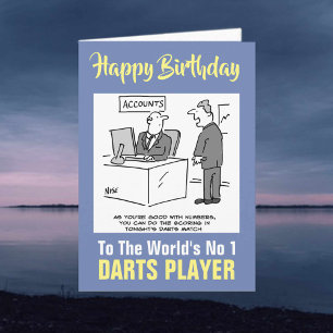 The Word's Number 1 Darts Player - Happy Birthday Karte