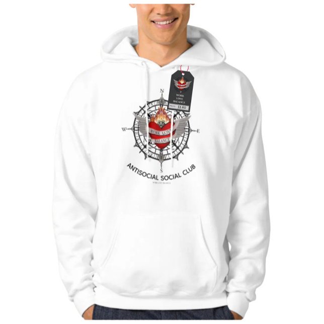 The WORK LOVE BALANCE Antisocial club Hoodie (Von Creator hochgeladen)
